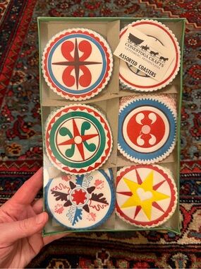 Vintage paper coasters